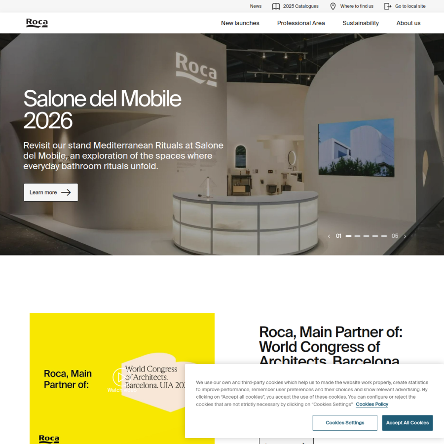 roca.com homepage screenshot