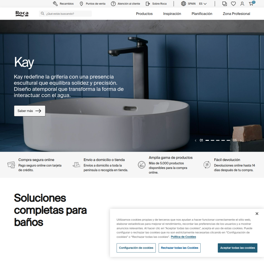 roca.es homepage screenshot