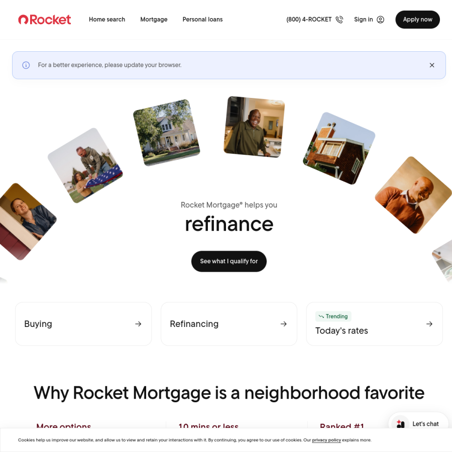 rocket.com homepage screenshot