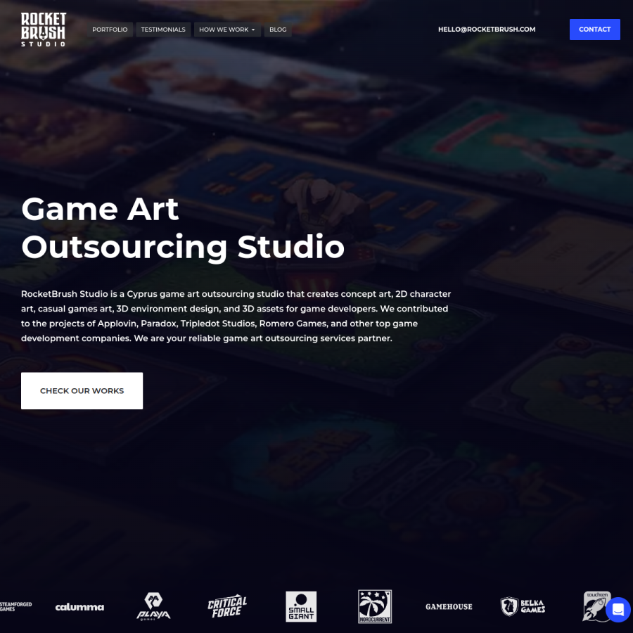 rocketbrush.com homepage screenshot