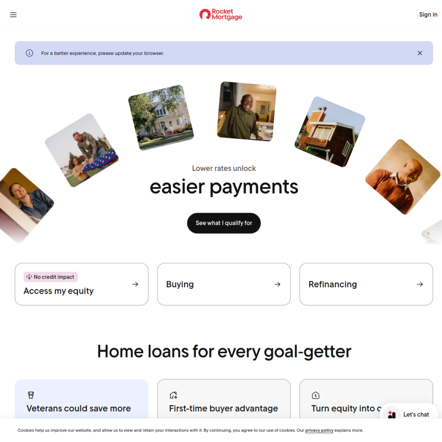 rocketmortgage.com homepage screenshot