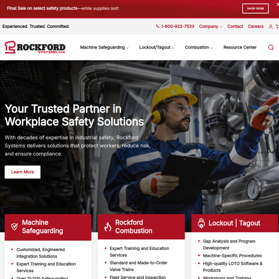 rockfordsystems.com homepage screenshot