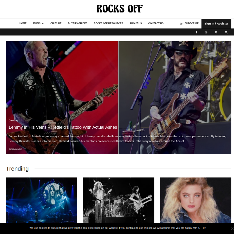 rocksoffmag.com homepage screenshot