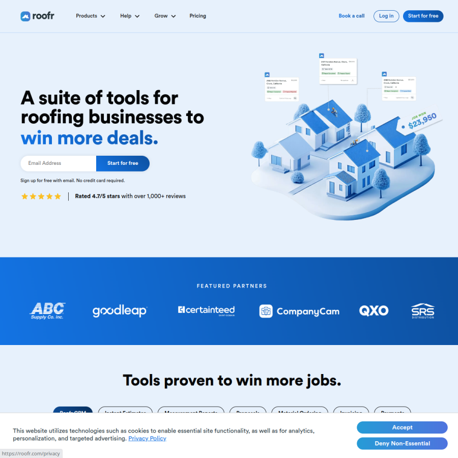 roofr.com homepage screenshot