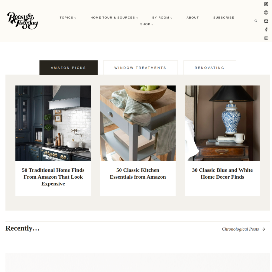 roomfortuesday.com homepage screenshot