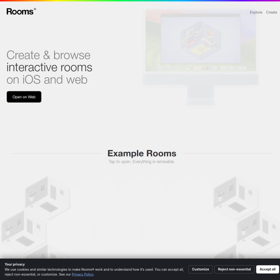 rooms.xyz homepage screenshot