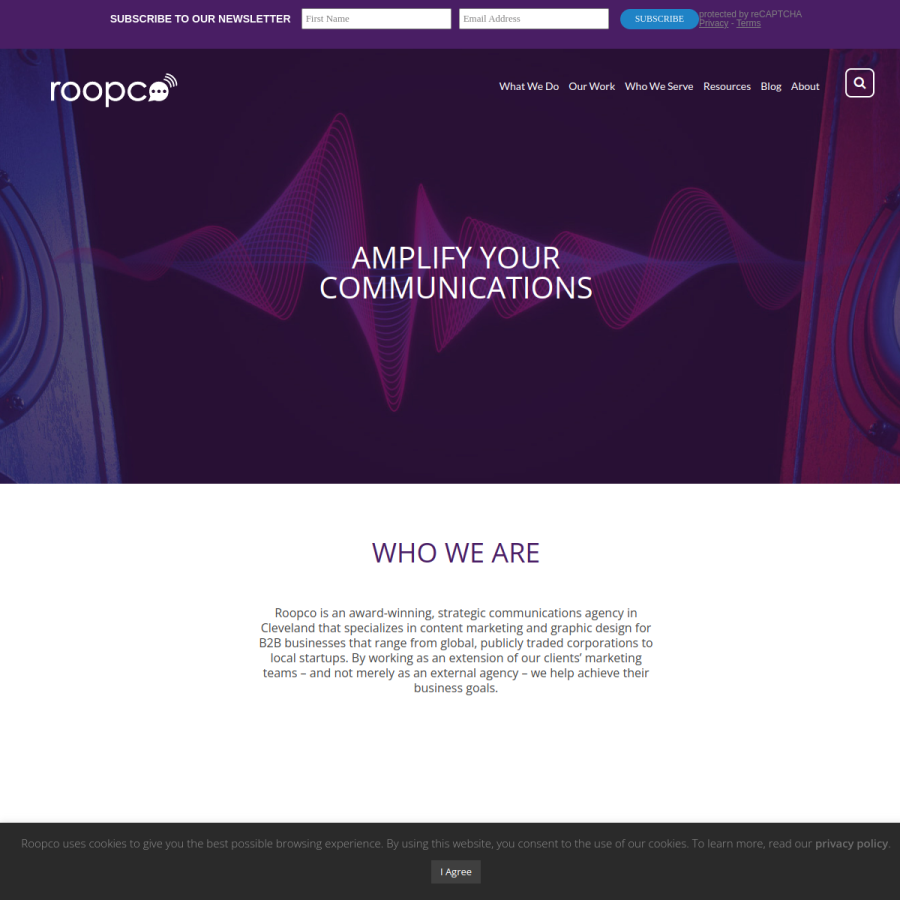 roopco.com homepage screenshot