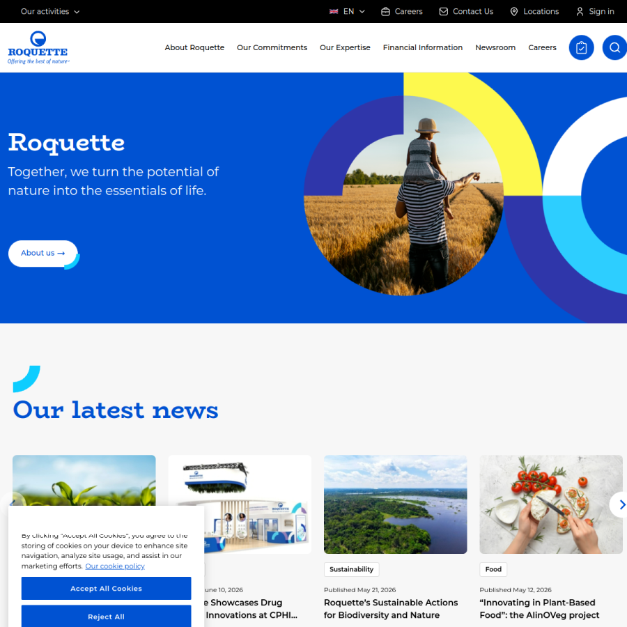 roquette.com homepage screenshot