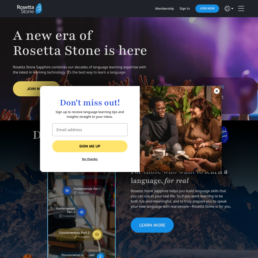 rosettastone.com homepage screenshot
