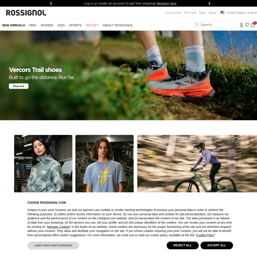 rossignol.com homepage screenshot