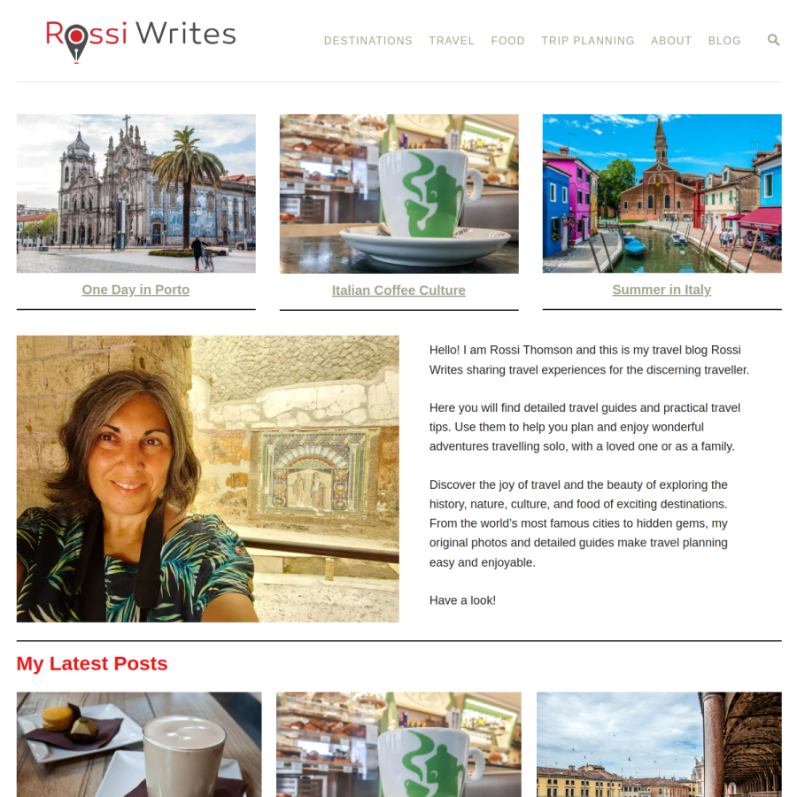 rossiwrites.com homepage screenshot