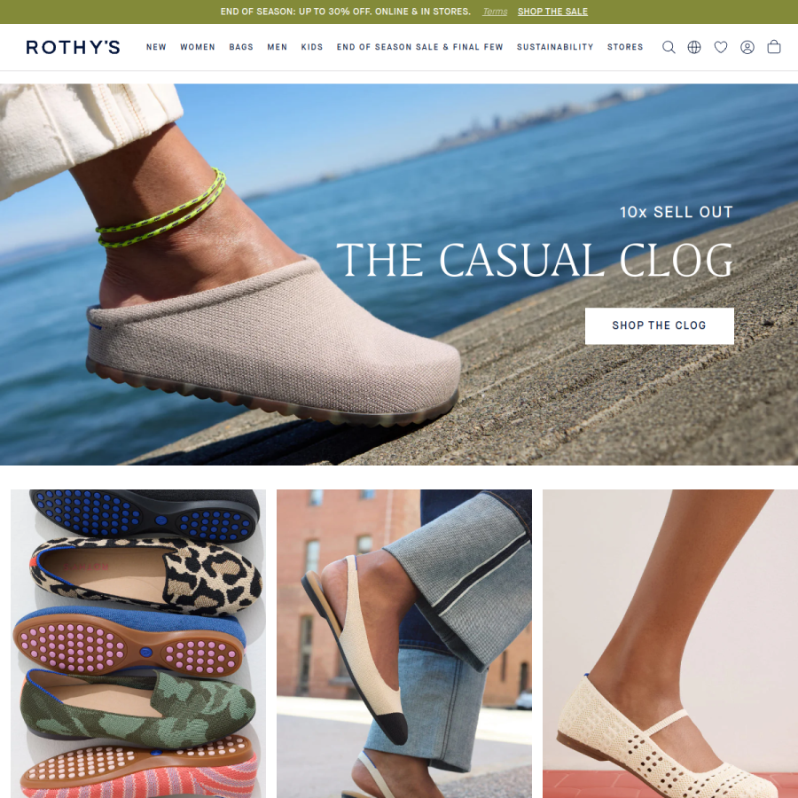 rothys.com homepage screenshot