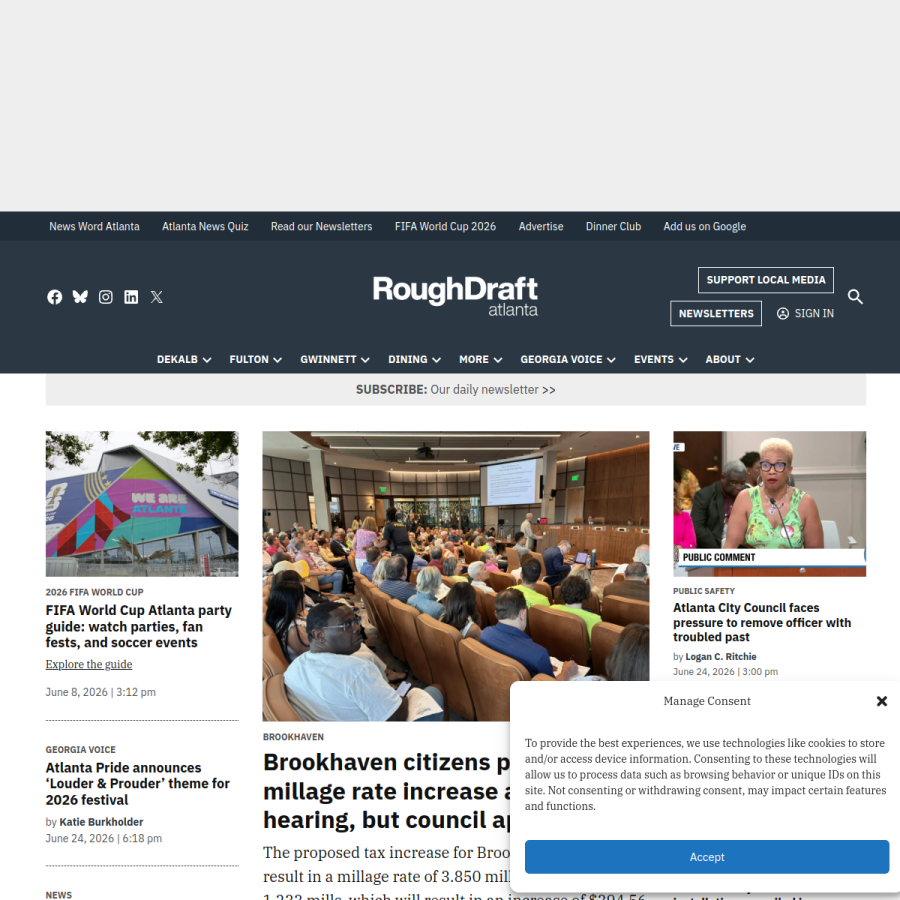 roughdraftatlanta.com homepage screenshot