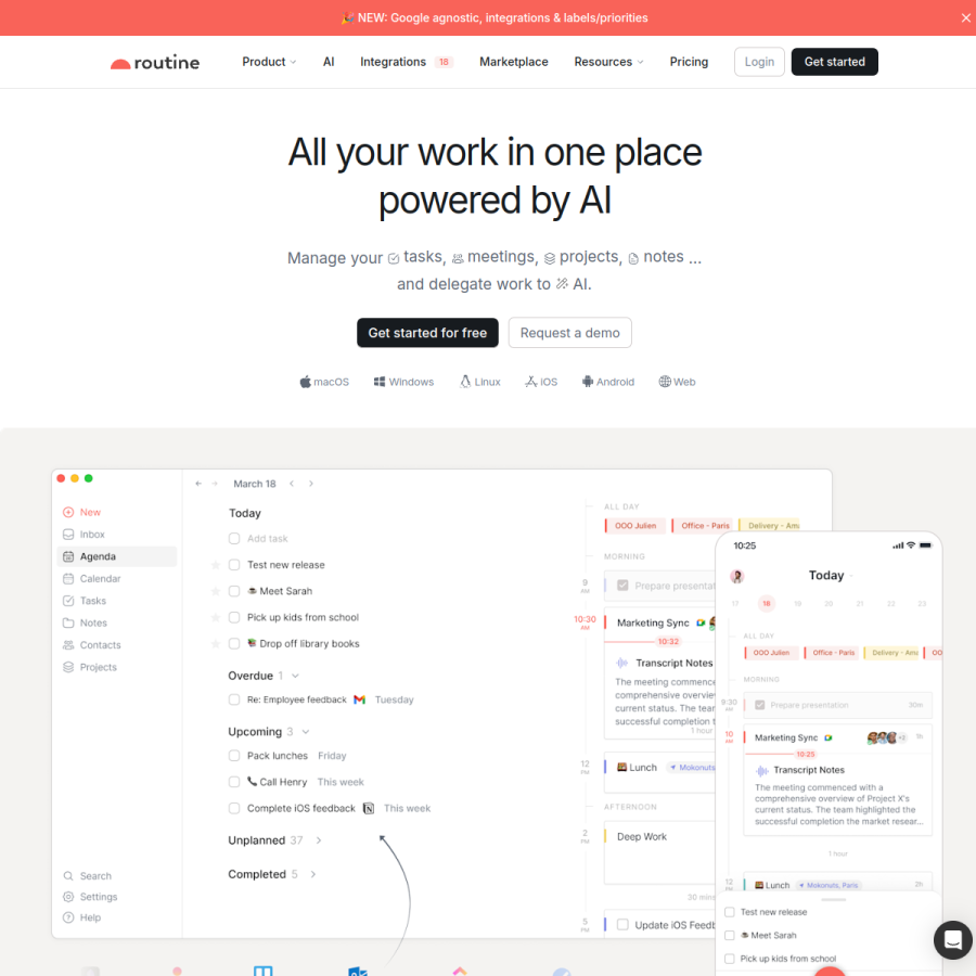 routine.co homepage screenshot