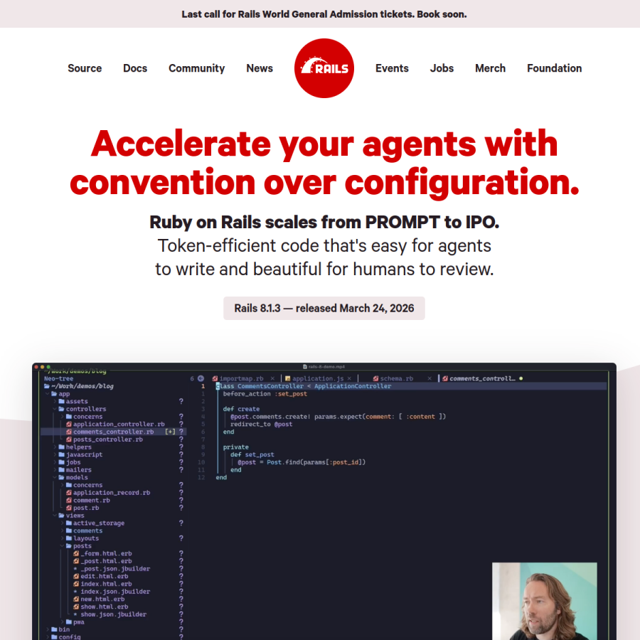 rubyonrails.org homepage screenshot