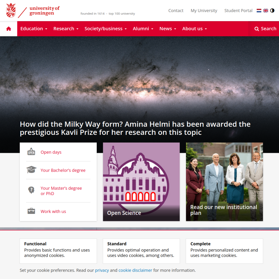 rug.nl homepage screenshot