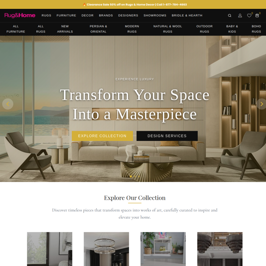 rugandhome.com homepage screenshot