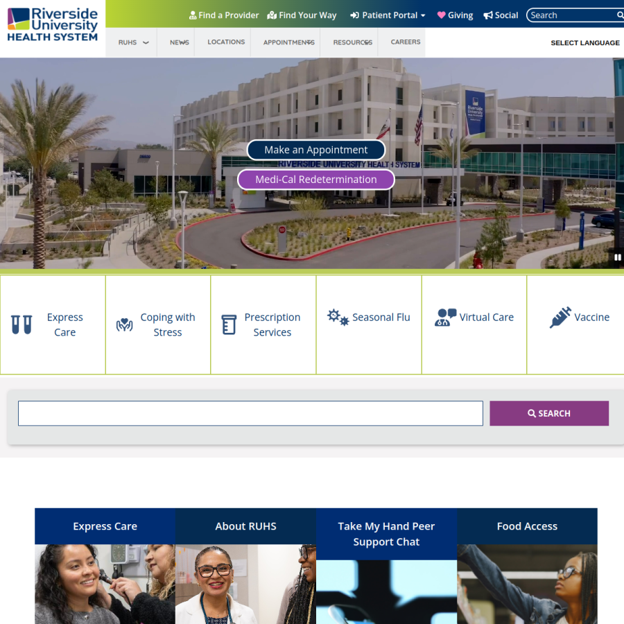 ruhealth.org homepage screenshot