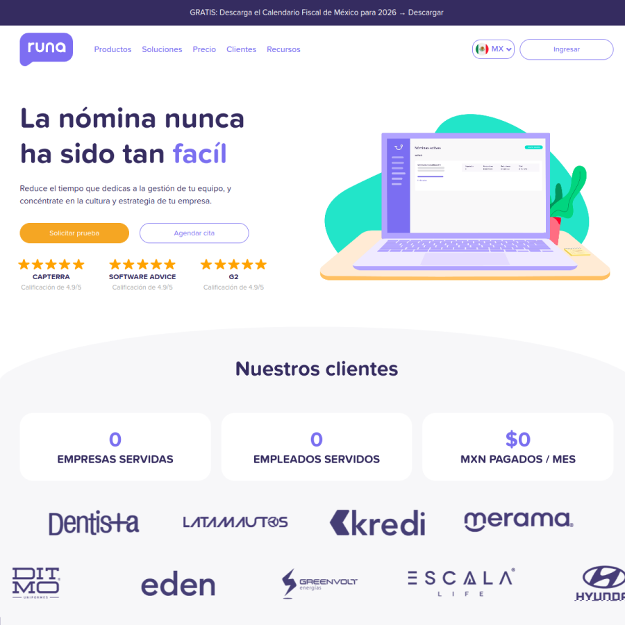 runahr.com homepage screenshot