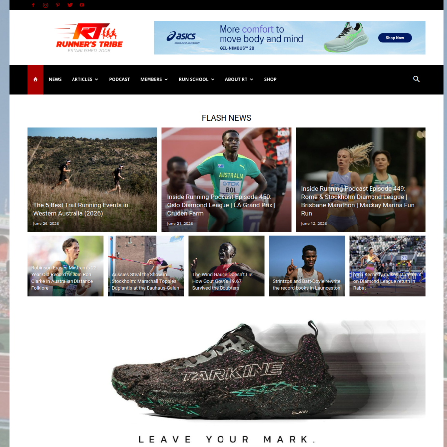runnerstribe.com homepage screenshot