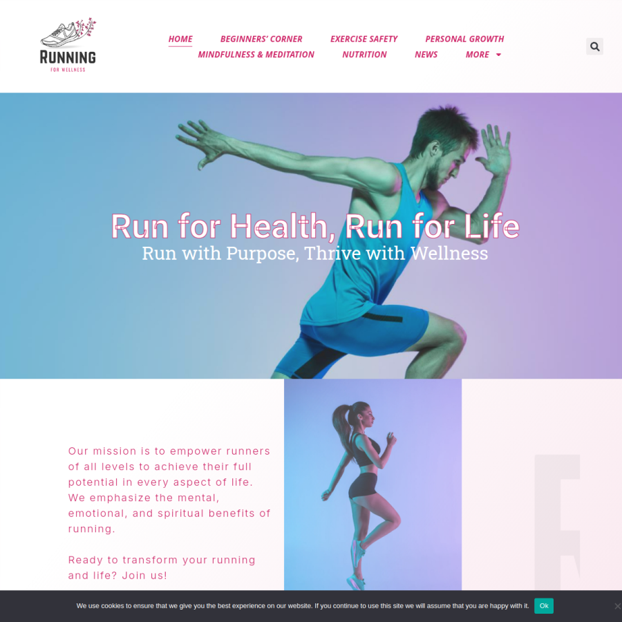 runningforwellness.com homepage screenshot