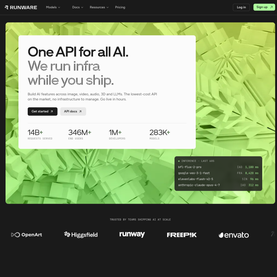 runware.ai homepage screenshot