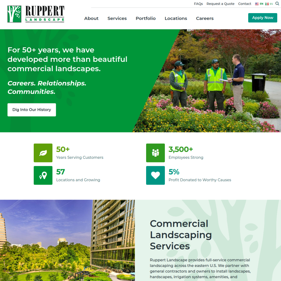 ruppertlandscape.com homepage screenshot