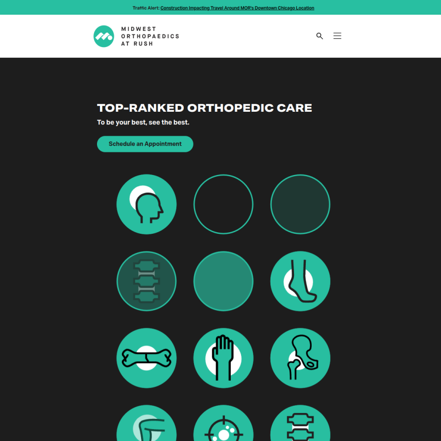 rushortho.com homepage screenshot
