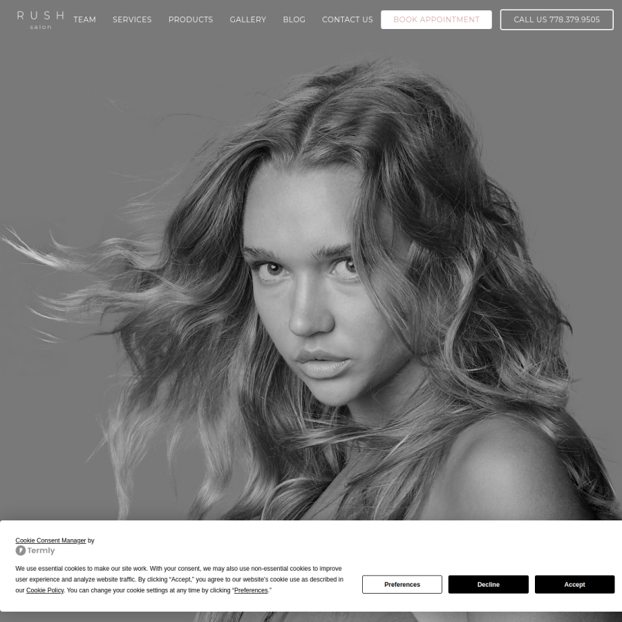 rushsalonyvr.com homepage screenshot