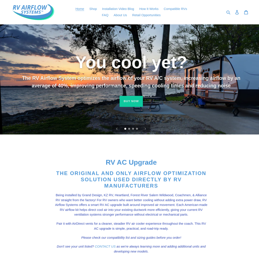 rvairflow.com homepage screenshot