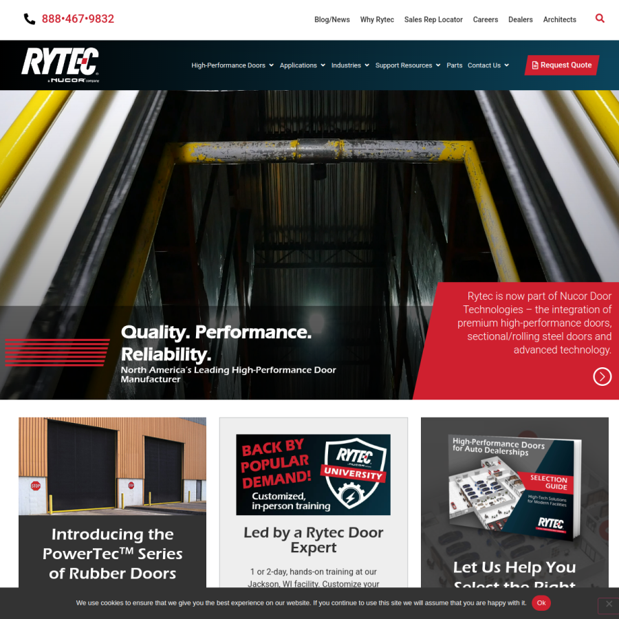 rytecdoors.com homepage screenshot