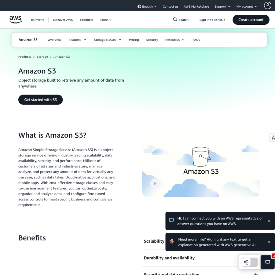 s3.amazonaws.com homepage screenshot