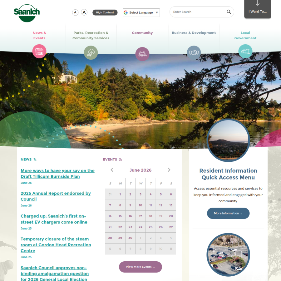 saanich.ca homepage screenshot