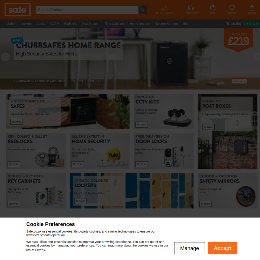 safe.co.uk homepage screenshot