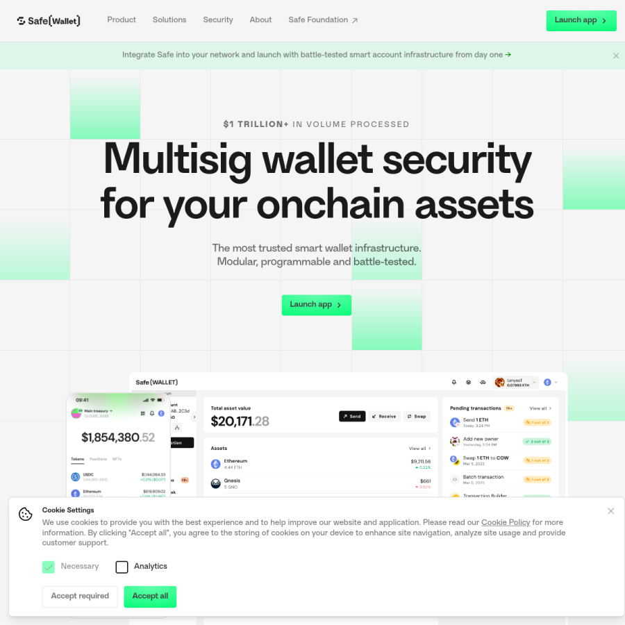 safe.global homepage screenshot