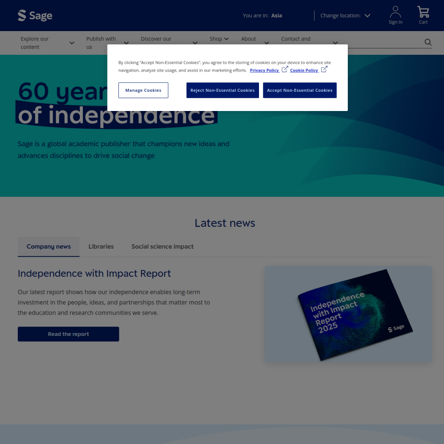 sagepub.com homepage screenshot
