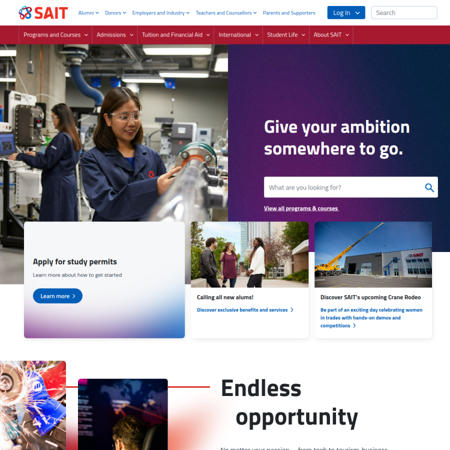 sait.ca homepage screenshot