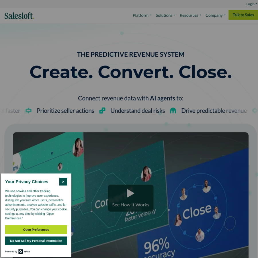 salesloft.com homepage screenshot