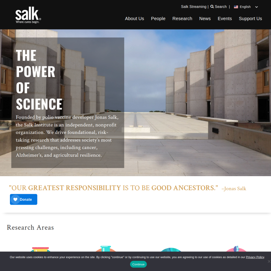 salk.edu homepage screenshot
