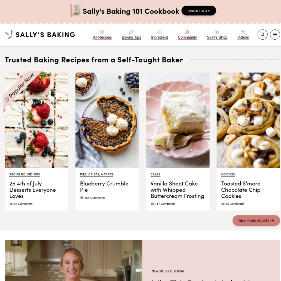 sallysbakingaddiction.com homepage screenshot
