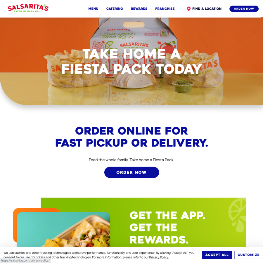 salsaritas.com homepage screenshot
