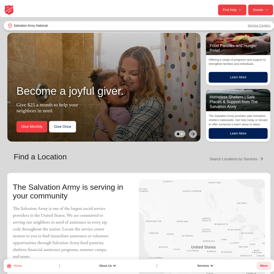 salvationarmyusa.org homepage screenshot
