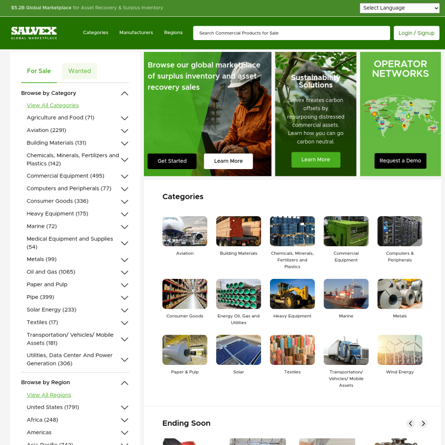 salvex.com homepage screenshot