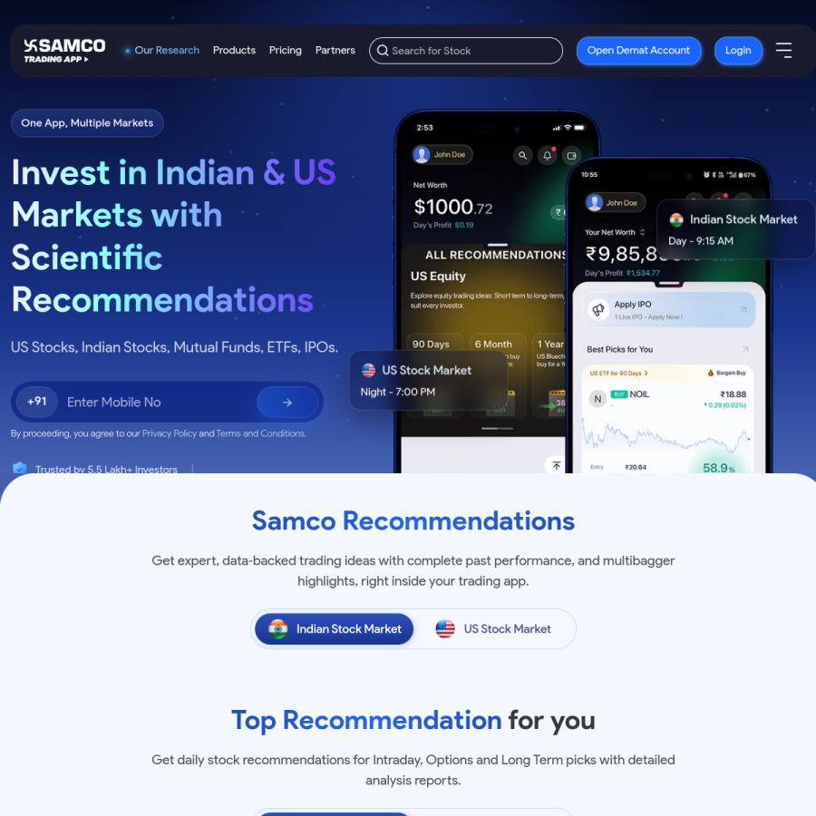 samco.in homepage screenshot