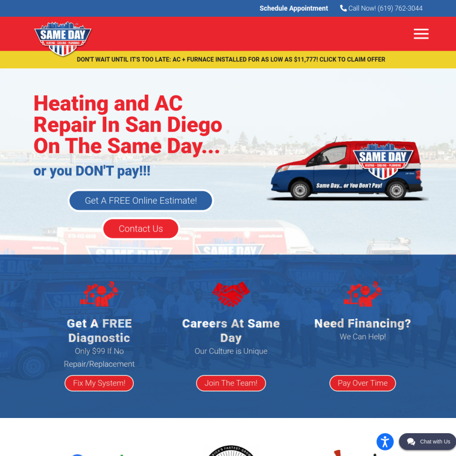 samedaysd.com homepage screenshot
