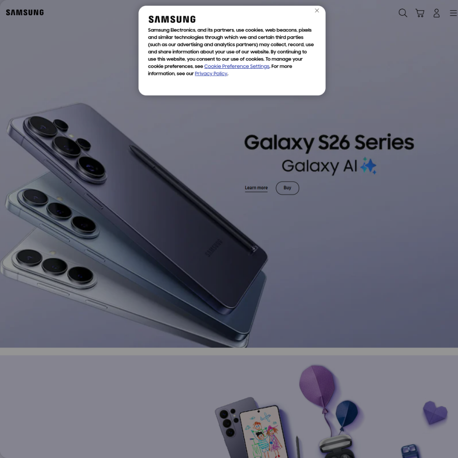 samsung.com homepage screenshot