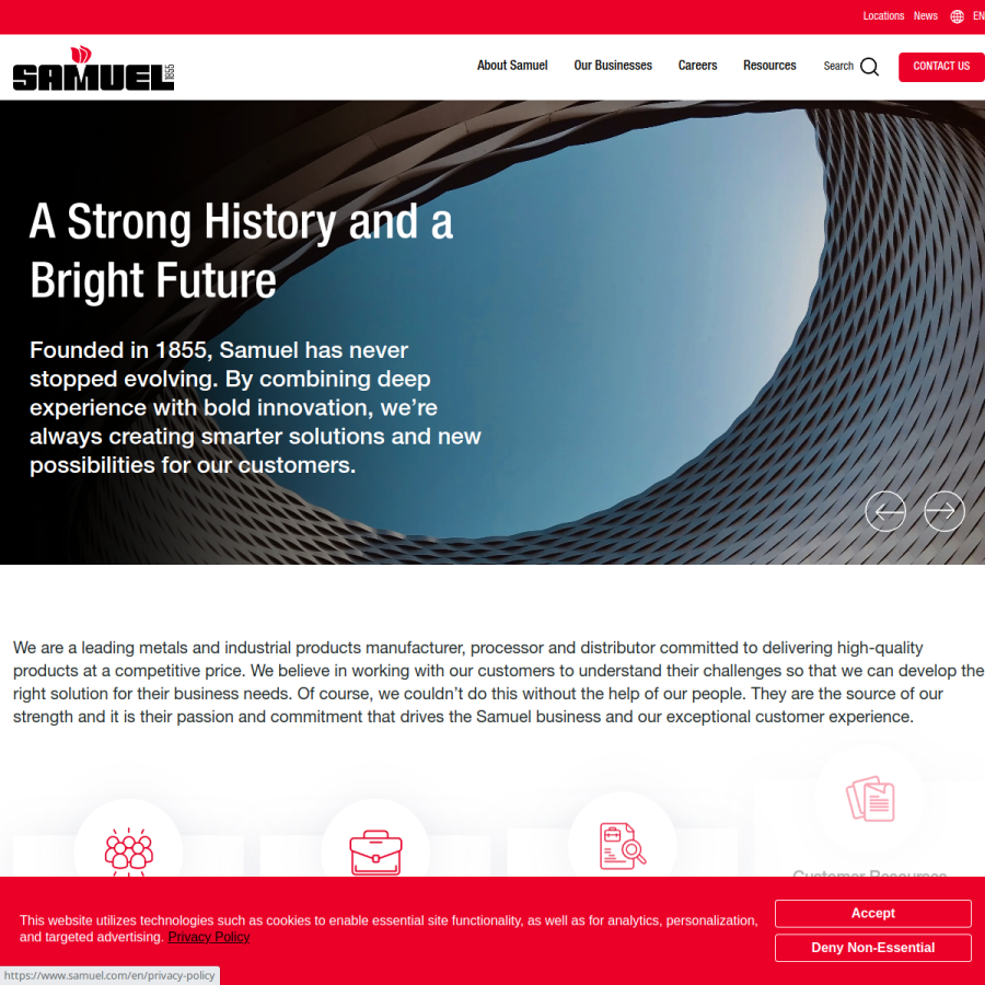 samuel.com homepage screenshot