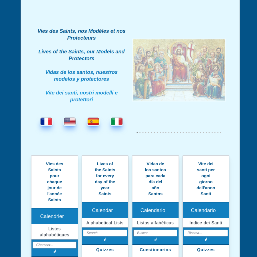 sanctoral.com homepage screenshot