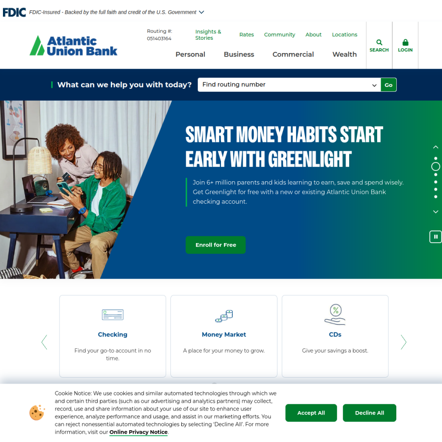 sandyspringbank.com homepage screenshot