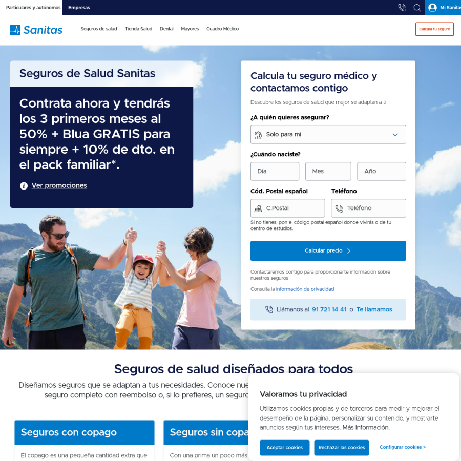 sanitas.es homepage screenshot